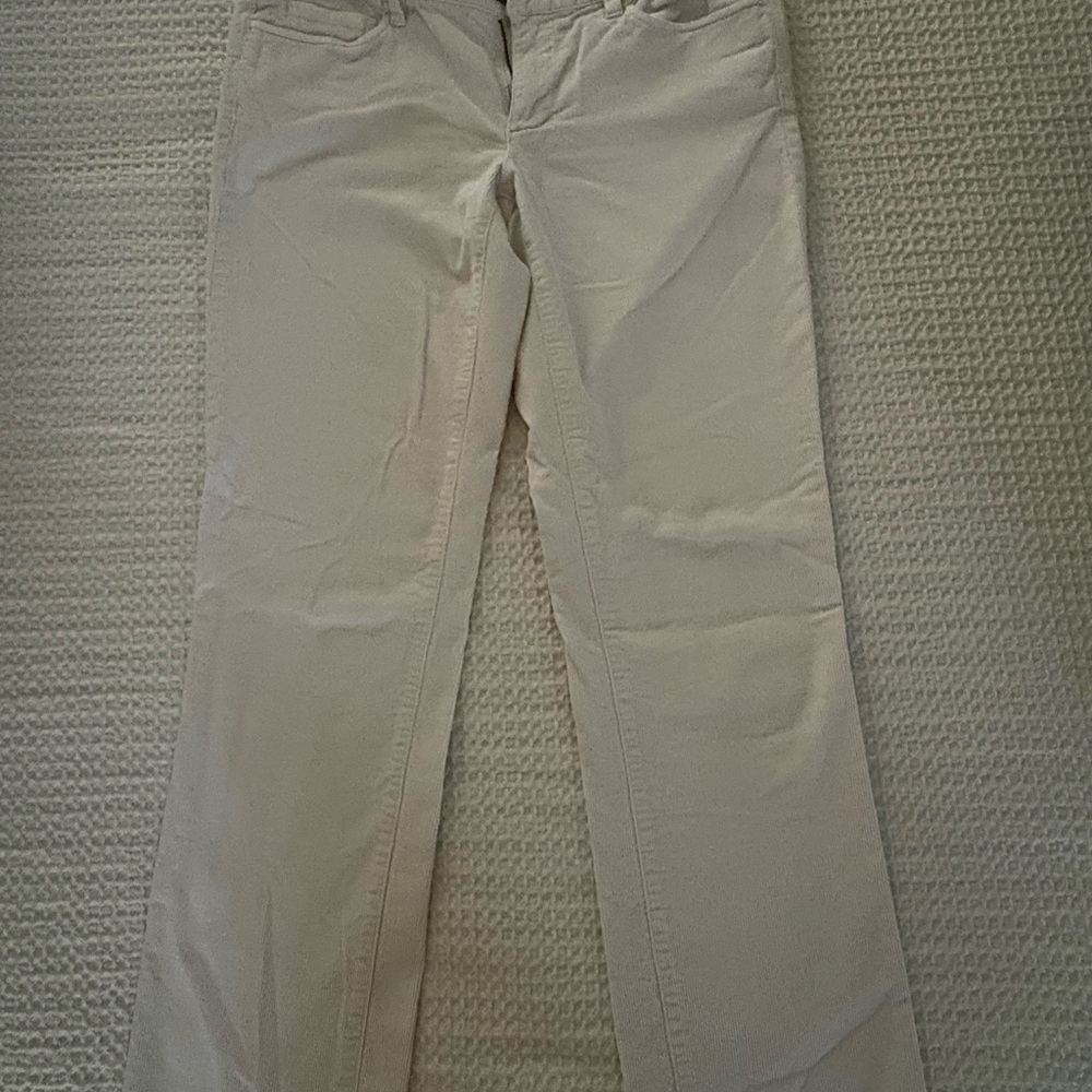 J Crew Matchstick cream corduroy jeans